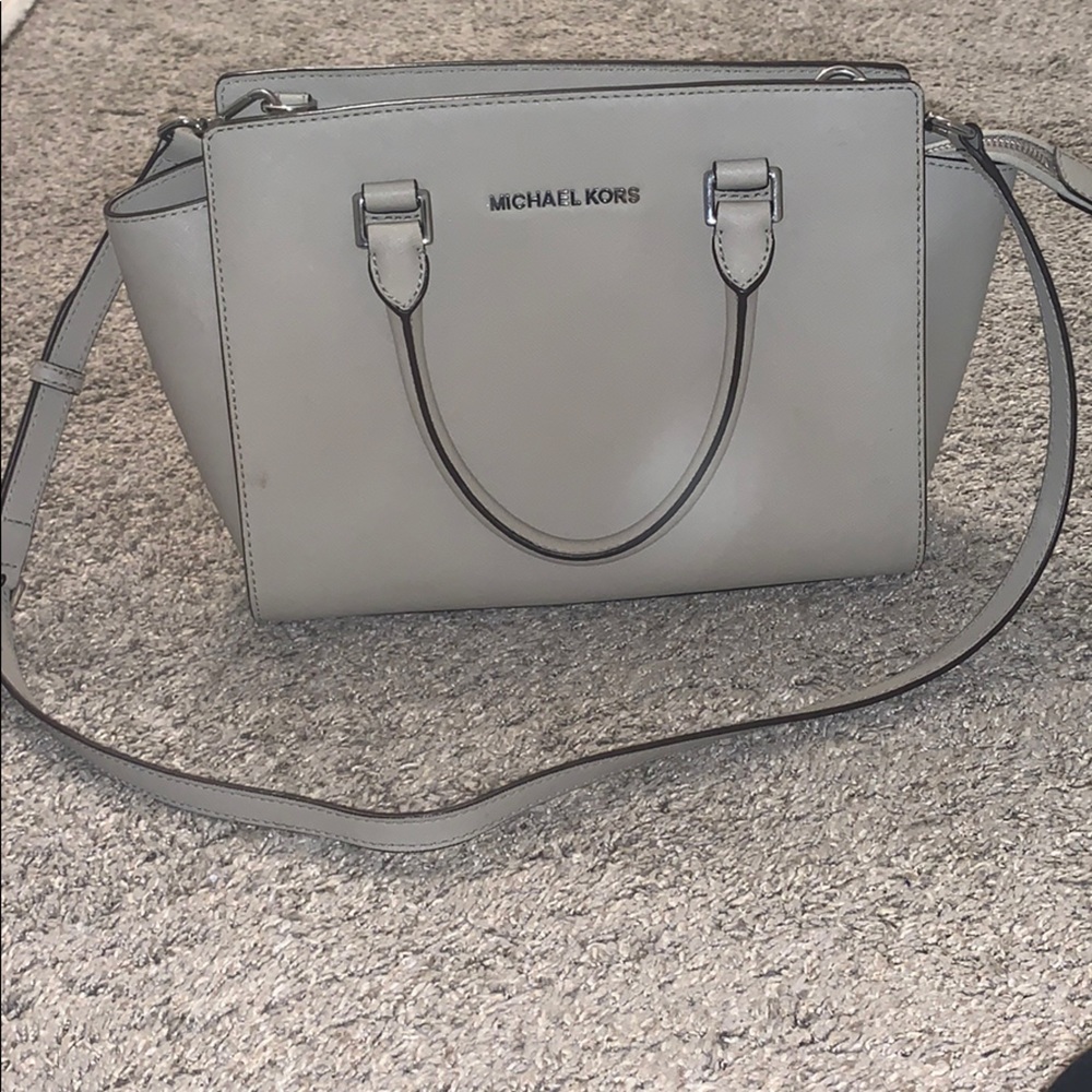 Grey Michael Kors Cross Body Purse